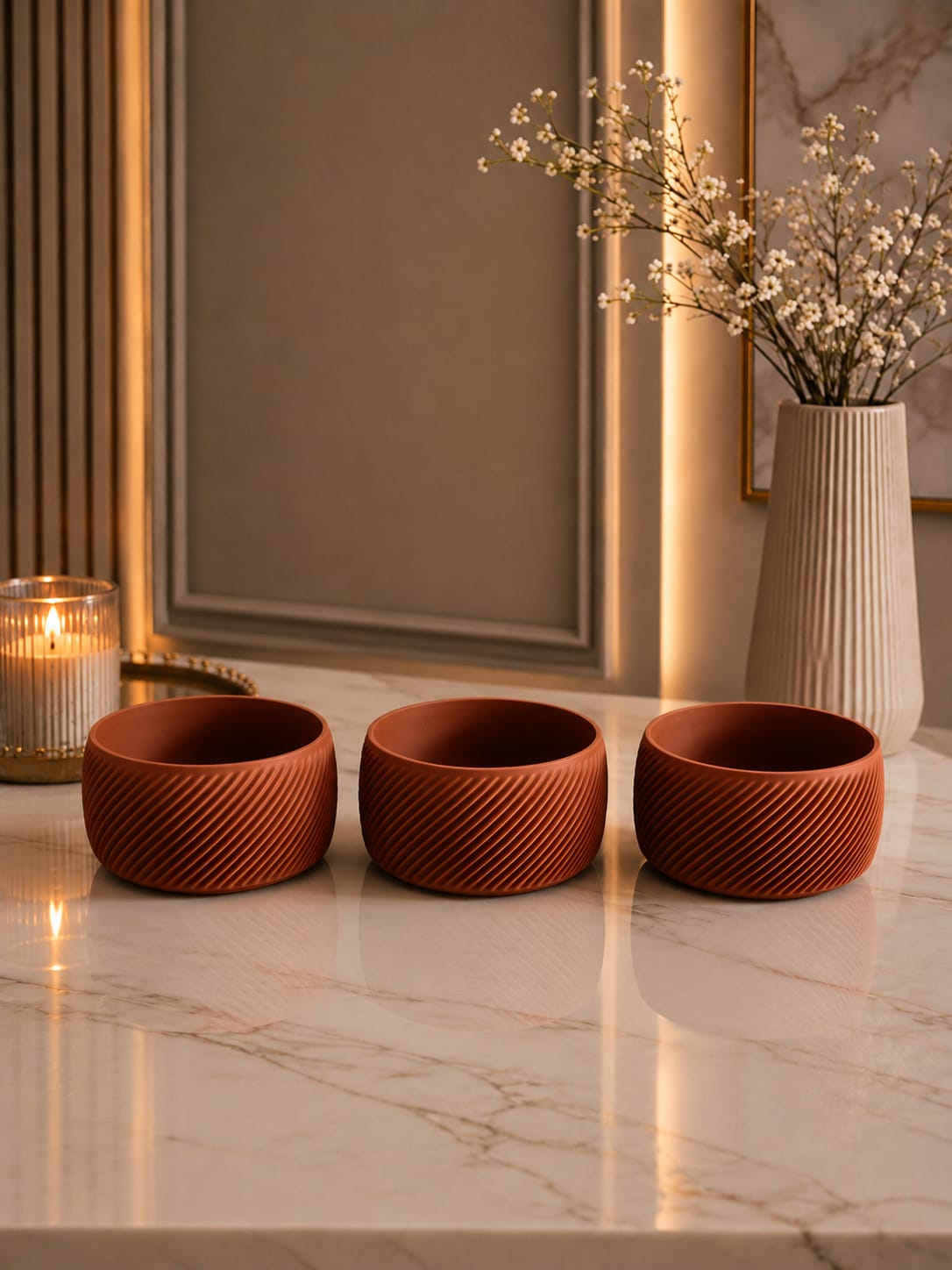 KIT HARMONIA - CONJUNTO 3 VASOS DECORATIVOS