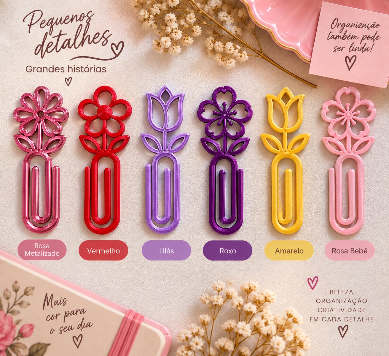 CLIPS DECORATIVO PERSONALIZADO FLORES