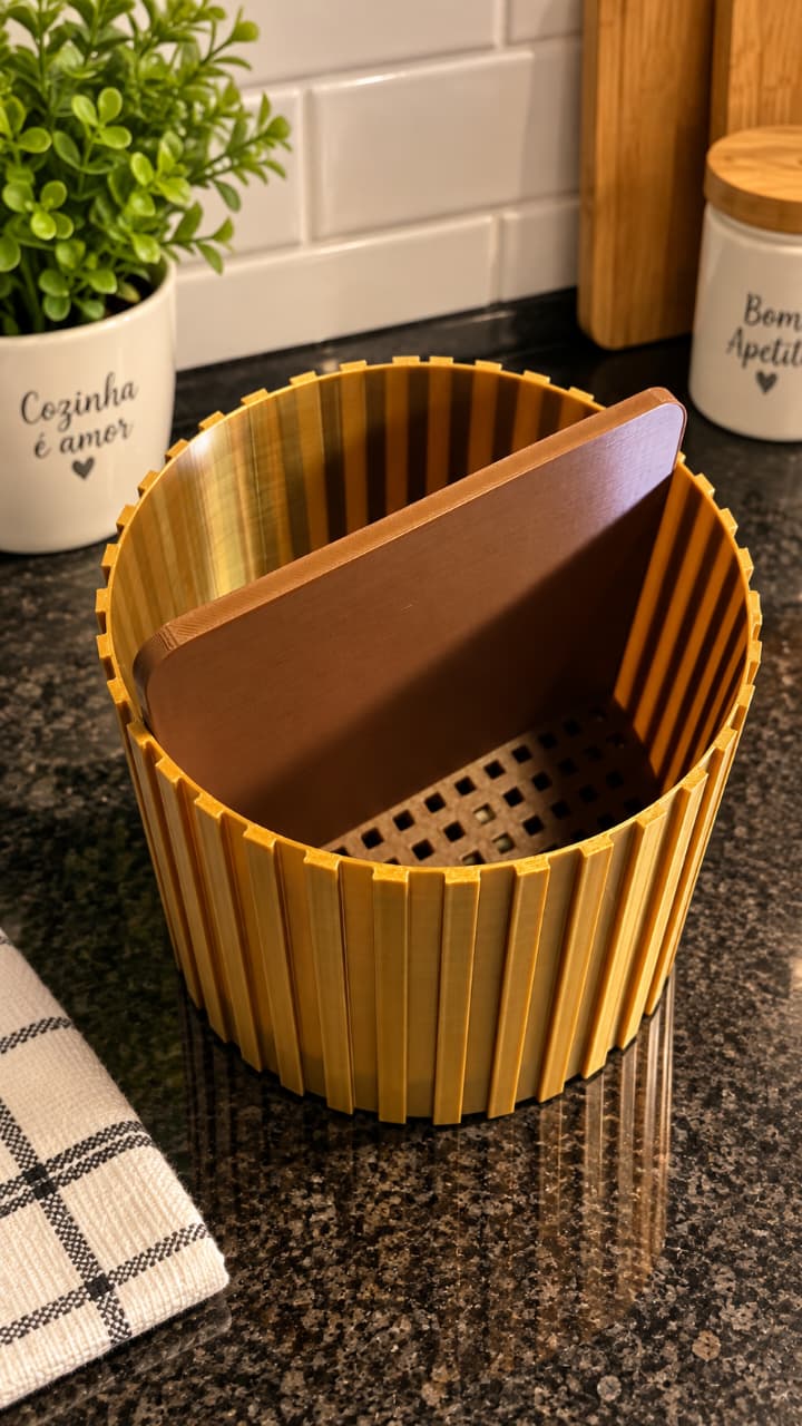PORTA TALHERES DOURADO